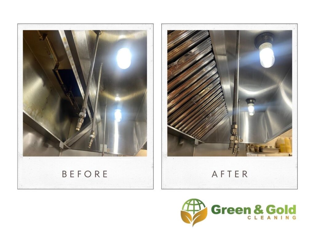 Here is the before and after of a kitchen hood